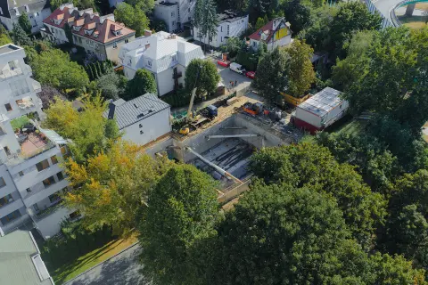 Postęp pracy budowy inwestycji Ivory, Warszawa Saska Kępa