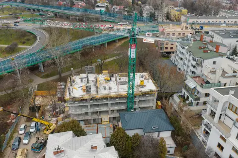 Postęp pracy inwestycji Ivory, Warszawa Saska Kępa