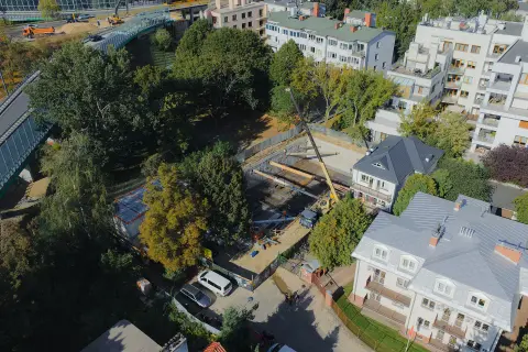 Postęp pracy budowy inwestycji Ivory, Warszawa Saska Kępa