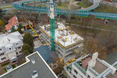 Postęp pracy inwestycji Ivory, Warszawa Saska Kępa