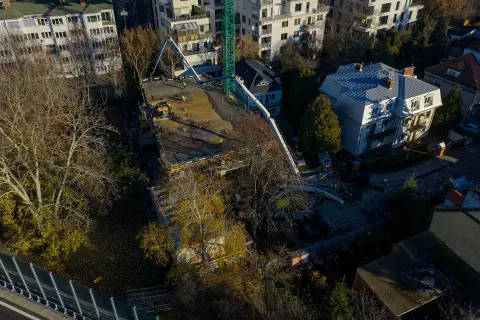 Postęp pracy inwestycji Ivory, Warszawa Saska Kępa