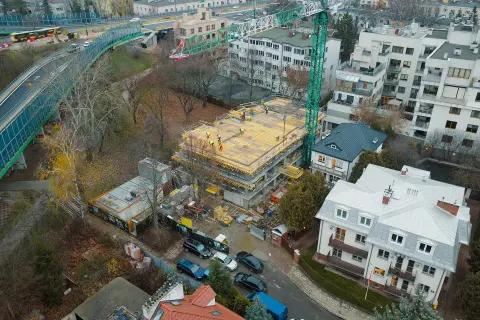 Postęp pracy inwestycji Ivory, Warszawa Saska Kępa