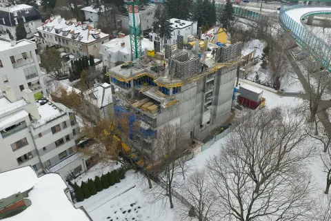 Postep pracy inwestycji Ivory, Saska Kępa Warszawa