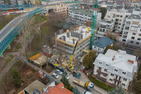 Postęp pracy inwestycji Ivory, Warszawa Saska Kępa