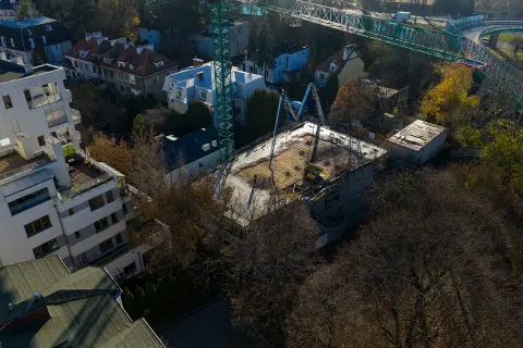 Postęp pracy inwestycji Ivory, Warszawa Saska Kępa