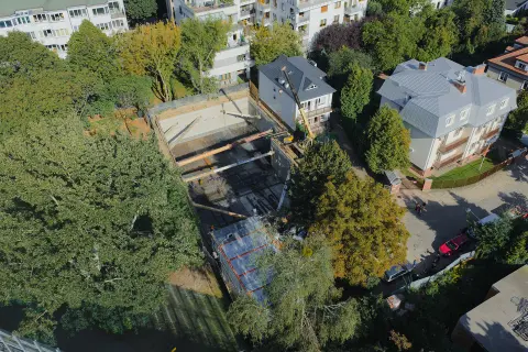 Postęp pracy budowy inwestycji Ivory, Warszawa Saska Kępa