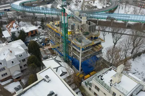 Postep pracy inwestycji Ivory, Saska Kępa Warszawa