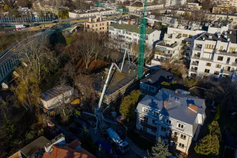 Postęp pracy inwestycji Ivory, Warszawa Saska Kępa