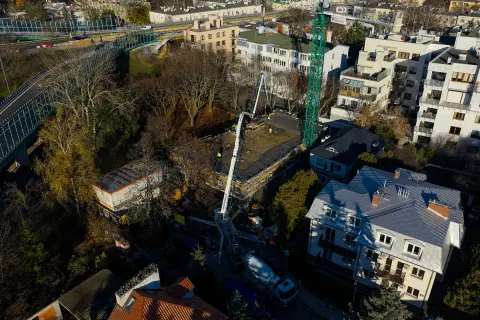 Postęp pracy inwestycji Ivory, Warszawa Saska Kępa