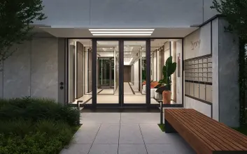 Wejście do inwestycji Ivory od frontu, Warszawa Praga Południe