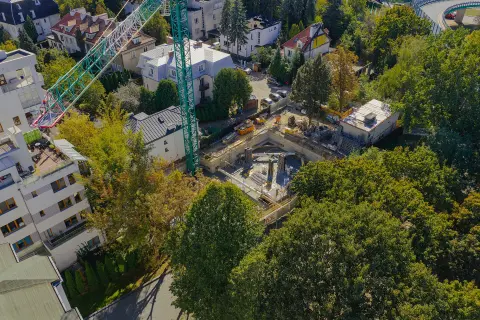 Postęp pracy inwestycji Ivory, Warszawa Saska Kępa