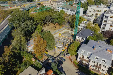 Postęp pracy inwestycji Ivory, Warszawa Saska Kępa