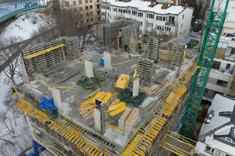 Postep pracy inwestycji Ivory, Saska Kępa Warszawa