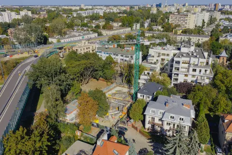 Postęp pracy inwestycji Ivory, Warszawa Saska Kępa