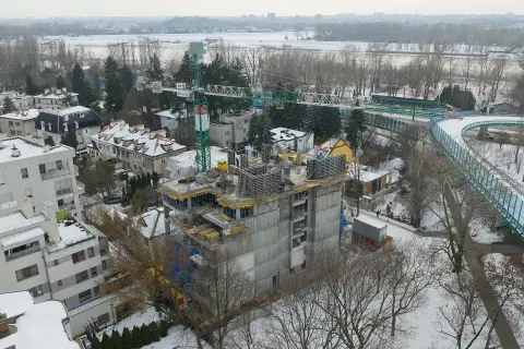 Postep pracy inwestycji Ivory, Saska Kępa Warszawa