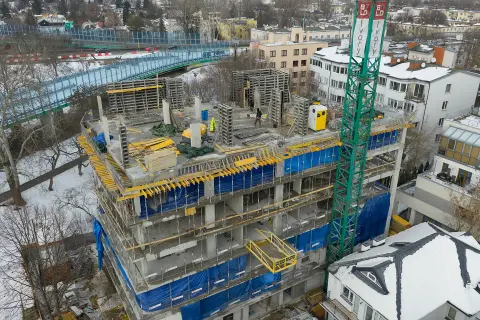 Postep pracy inwestycji Ivory, Saska Kępa Warszawa